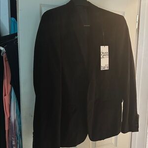 bar III Mens Slim Fit Velvet Blazer Jacket Black Tiger Print Lined 42R Holiday